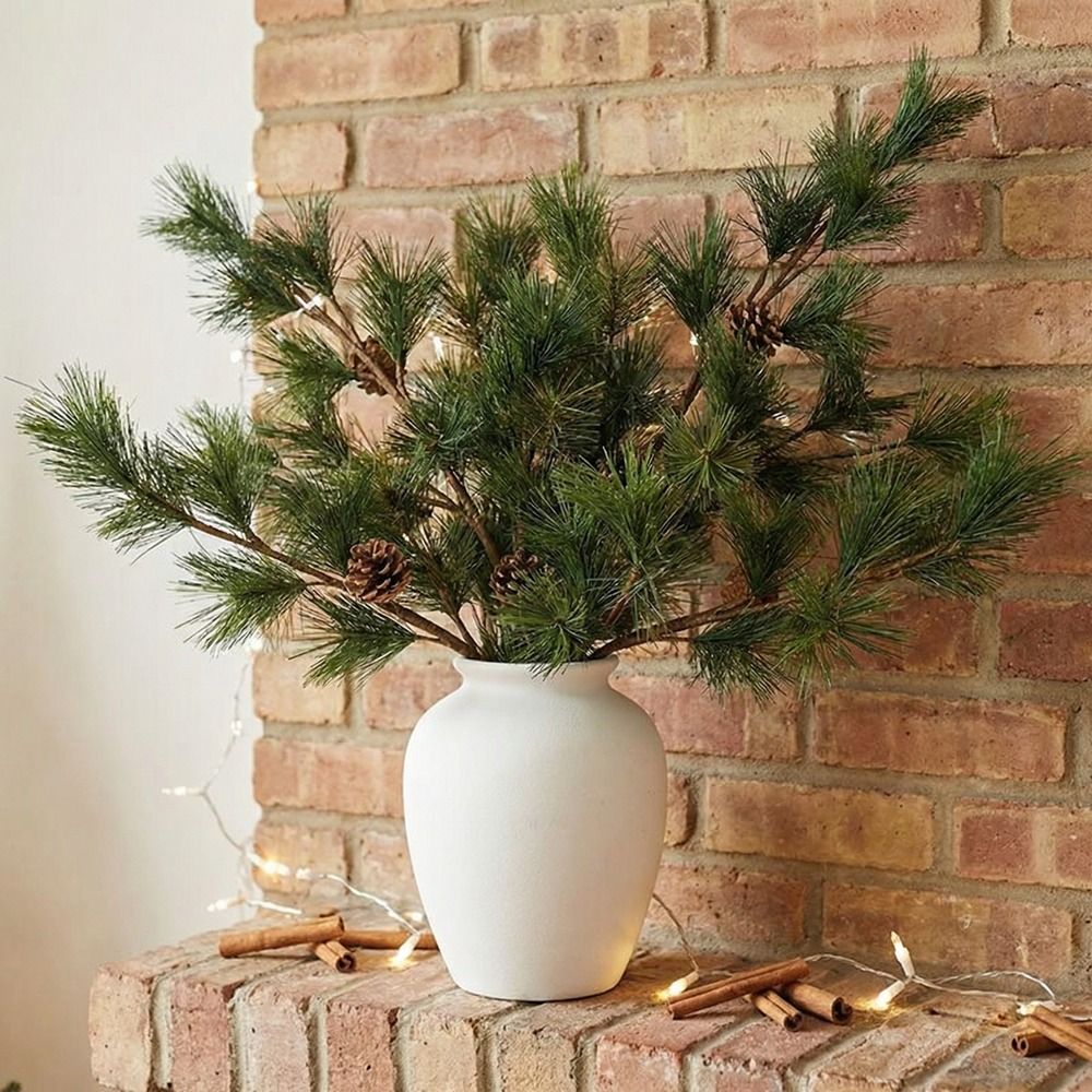 Home Office Layout - Realistic Artificial Pine Branch with Pine