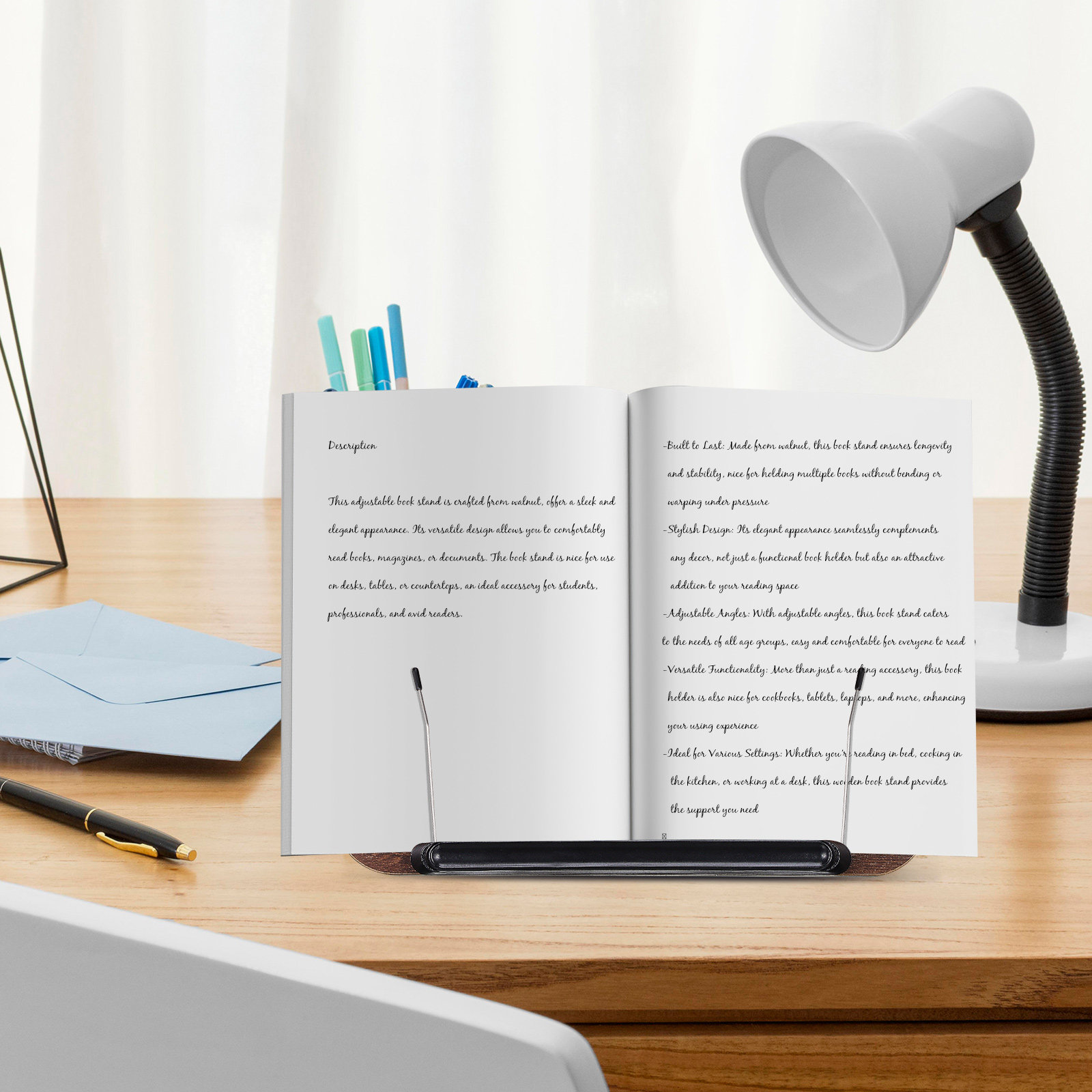 Adjustable Walnut Book Stand f - Document Holder Stand 评论和价格