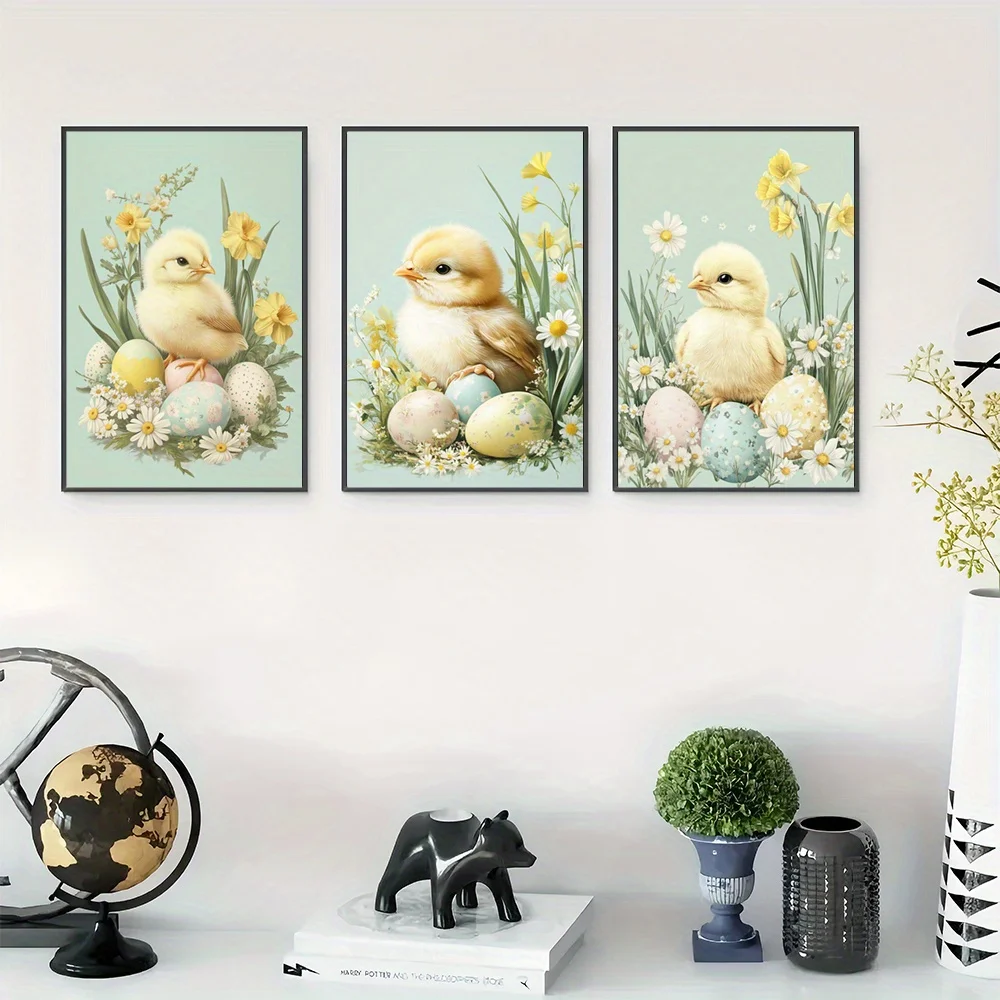 3pcs Unframed Spring Wall Art  - Home Office Or 评论和价格