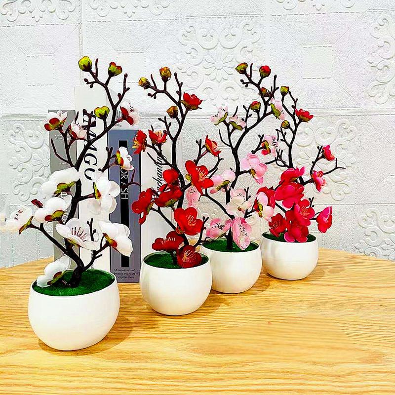 Simulation Plum Flower Pot Pla - Home Office Layout 评论和价格