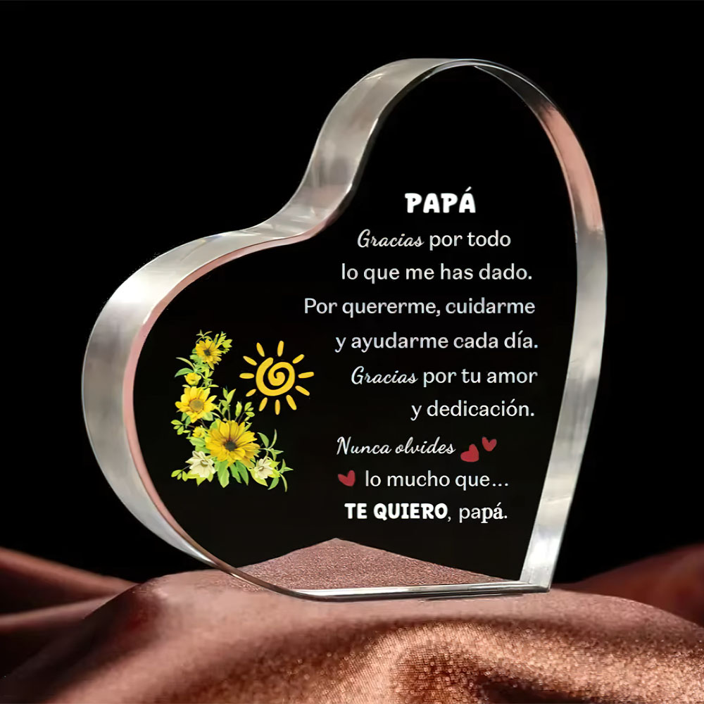 Spanish dad heart-shaped acryl - Home Office Logo 评论和价格
