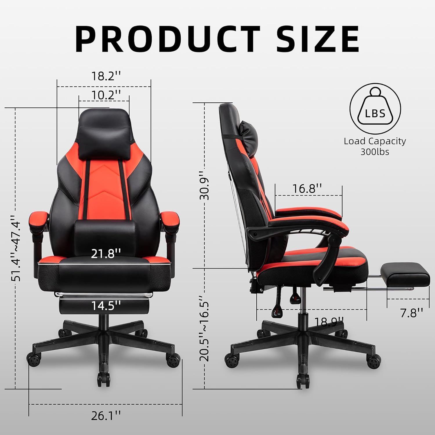 Gaming Chair with Footrest, Ma - Ergonomic Office Chair 评论和价格