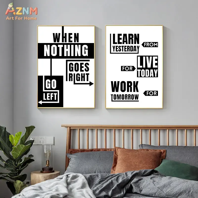 AZNM Black White Motivational  - Home Office Room Inspiration 评论和价格