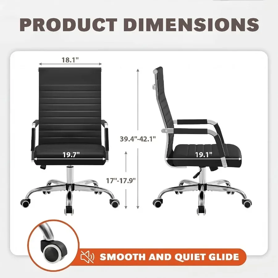 Executive ribbed mid-back PU l - Ergonomic Office Chair 评论和价格