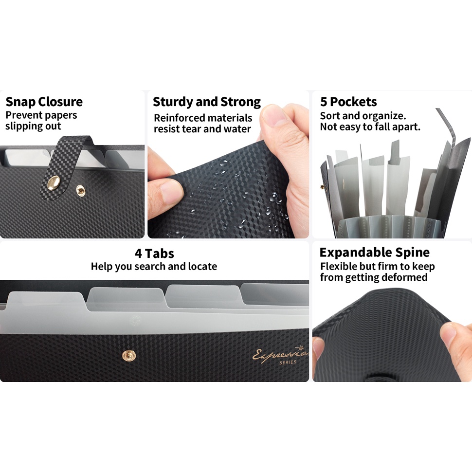 Expanding File Folder,5 Pocket - Document Scanner Portable 评论和价格