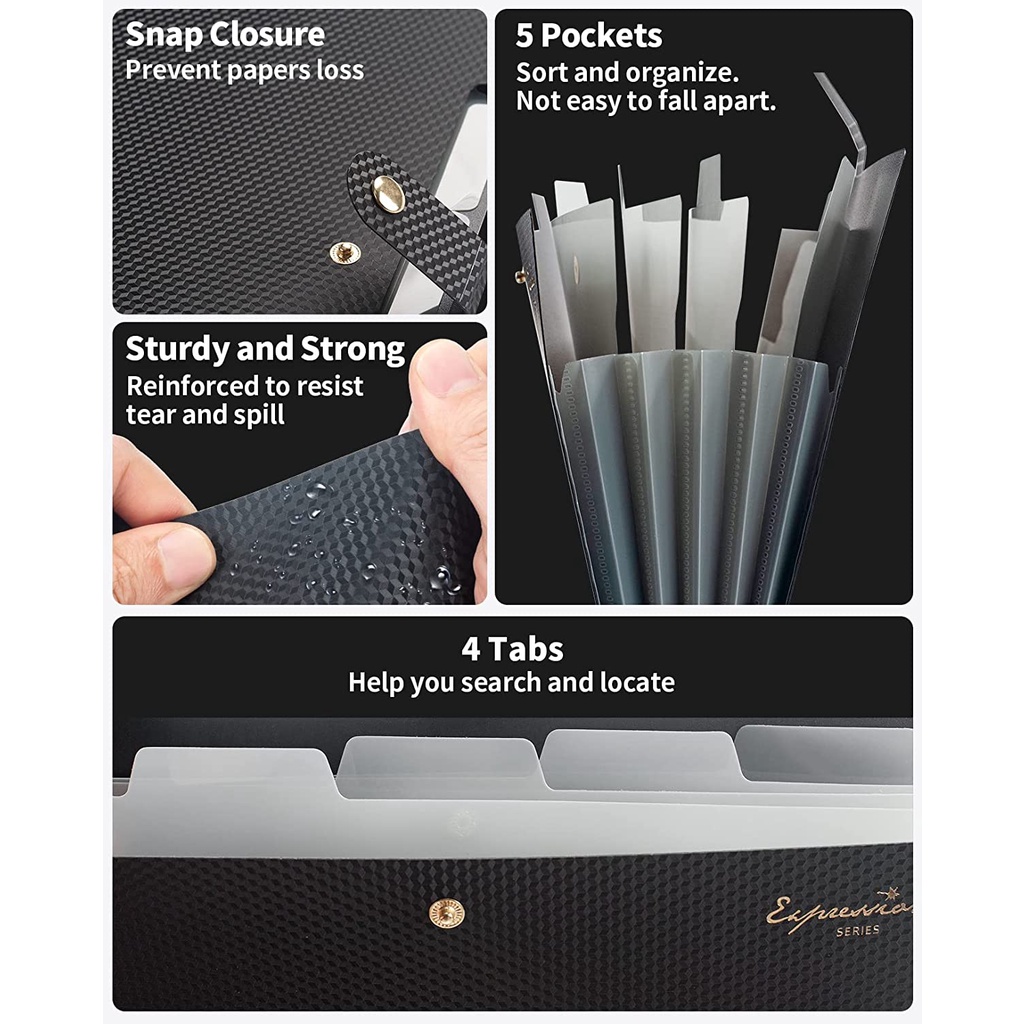 Expanding File Folder,5 Pocket - Document Scanner Portable 评论和价格