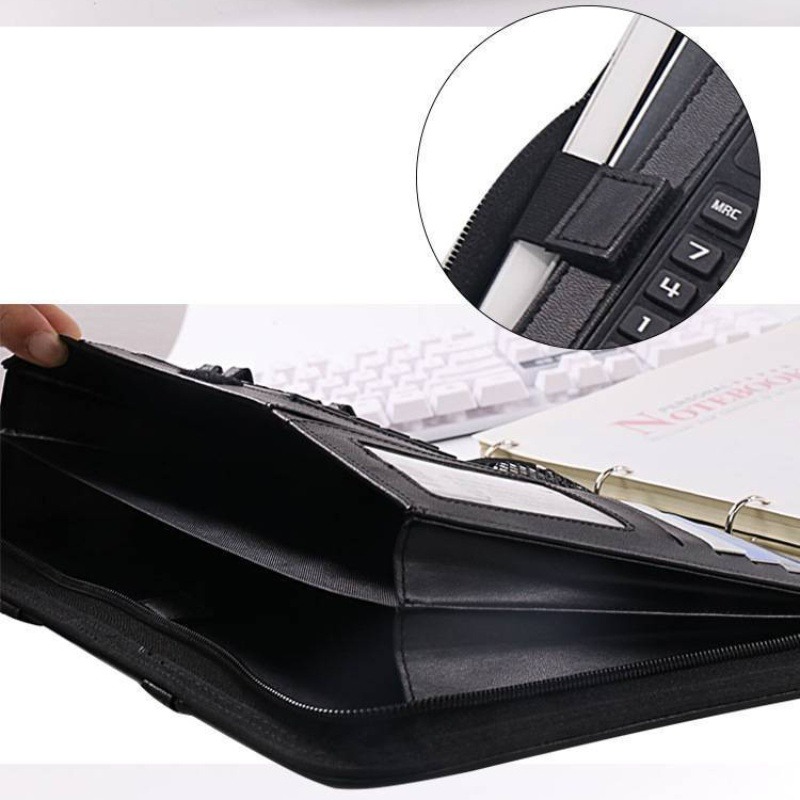 1Pc A4 PU Leather Zipper File  - Document Scanner Portable 评论和价格