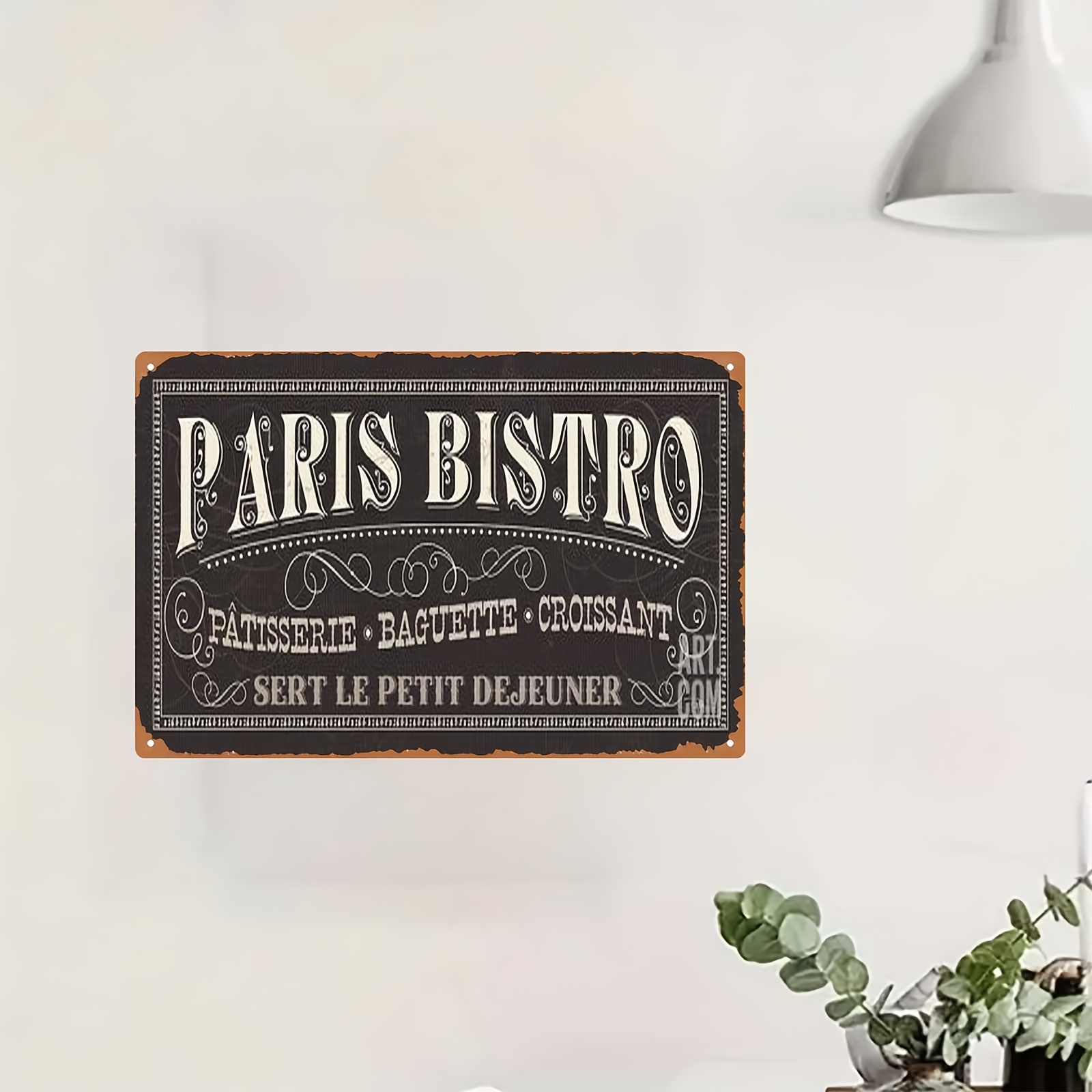 Vintage Paris Bistro Metal Sig - Home Office Or 评论和价格